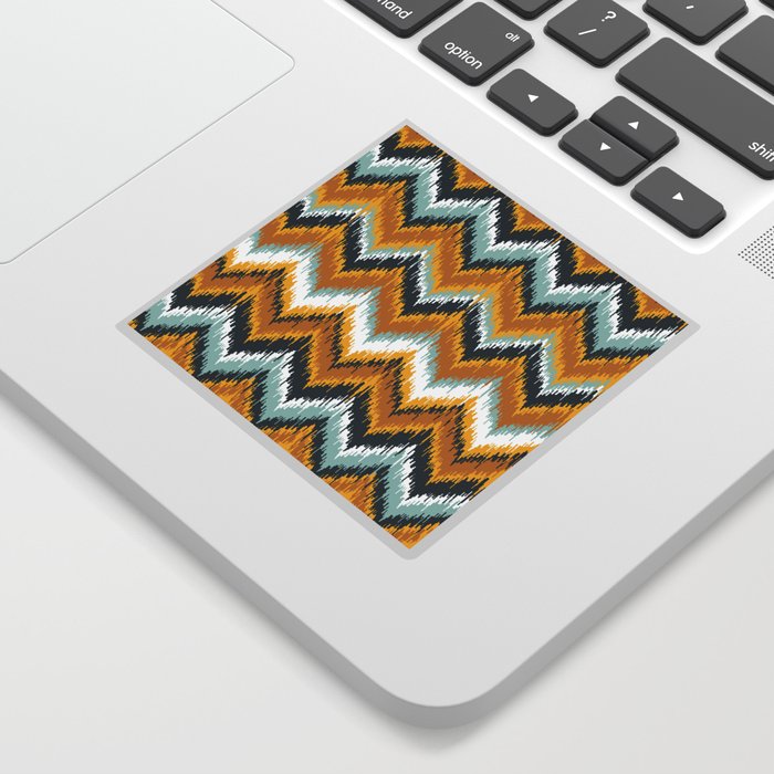 8-Bit Ikat – Yellow & Teal Sticker