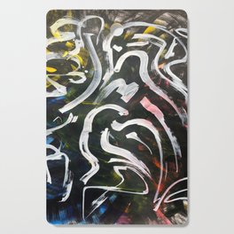 Abstract Art Expressionist White Lines of Life and Energy Cutting Board