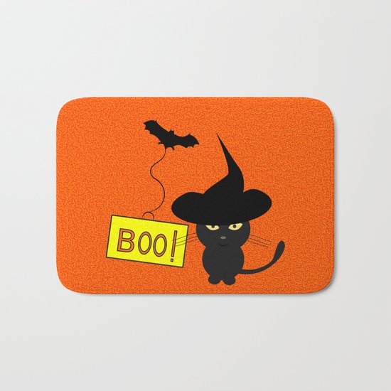 Cute cat on Halloween Bath Mat