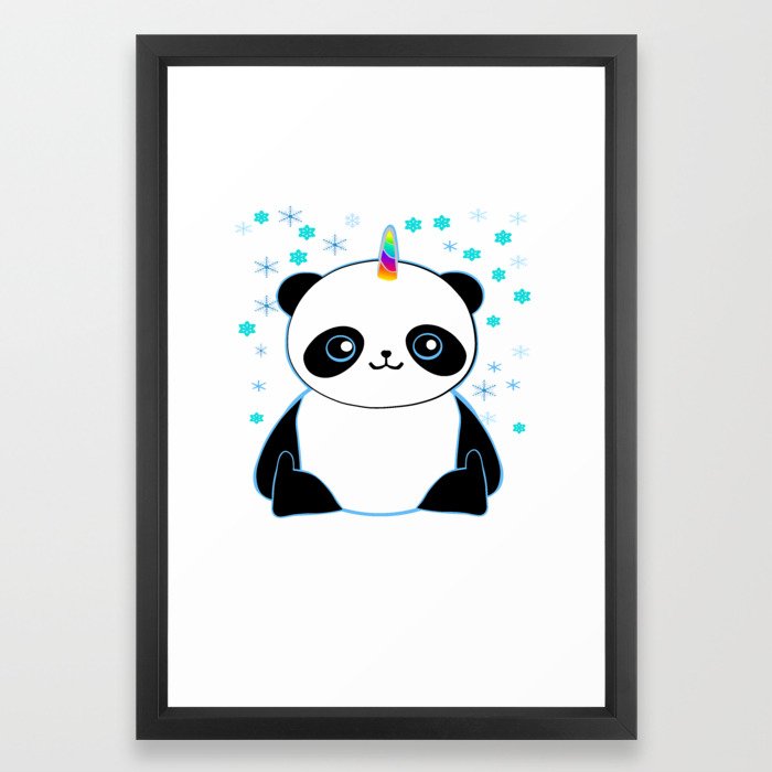 Pandacorn In The Snow Framed Art Print By Kookyphotography Society6