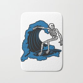 Skeleton Surfing Bath Mat