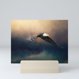 Painting flying american bald eagle Mini Art Print