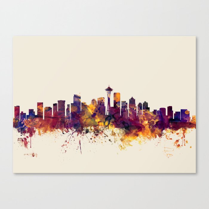 Seattle Washington Skyline Canvas Print