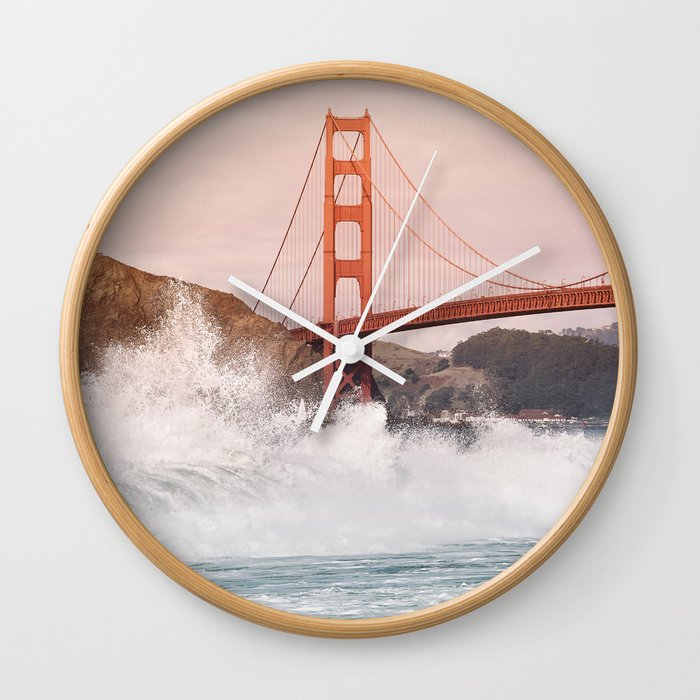 Baker Beach, Golden Gate Bridge Wall Clock