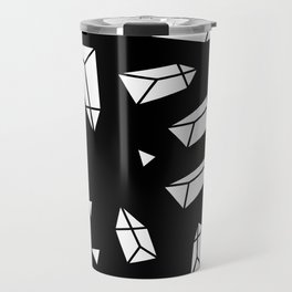 White Crystals on Black/Transparent Travel Mug