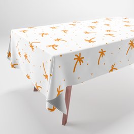 Orange Doodle Palm Tree Pattern Tablecloth