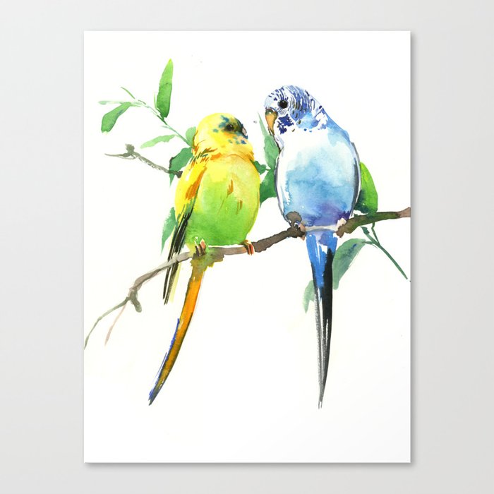 Budgies Animal Art Love Two Birds Bird Artwork Bird