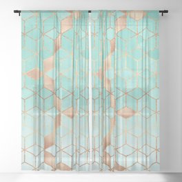 Soft Gradient Aquamarine Sheer Curtain