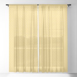 Elegant and Classic White Polka Dots on Pantone's Aspen Gold Sheer Curtain
