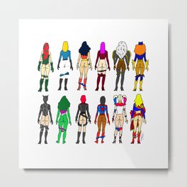 Superhero Butts - Girls Superheroine Butts Metal Print