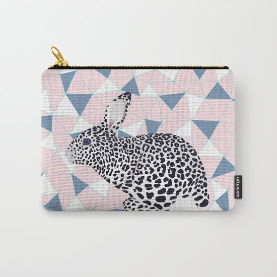 Cute Rabbit Leopard Pattern Design Carry-All Pouch