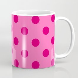 Extra Large Dark Hot Pink Polka Dots on Light Hot Pink Coffee Mug