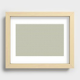 Green and White Chevron Zig Zag Line Pattern Pairs DE 2022 Trending Color Desert Sage DET505 Recessed Framed Print