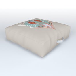 Art Deco Phoenix lady - red, white and blue palette Outdoor Floor Cushion