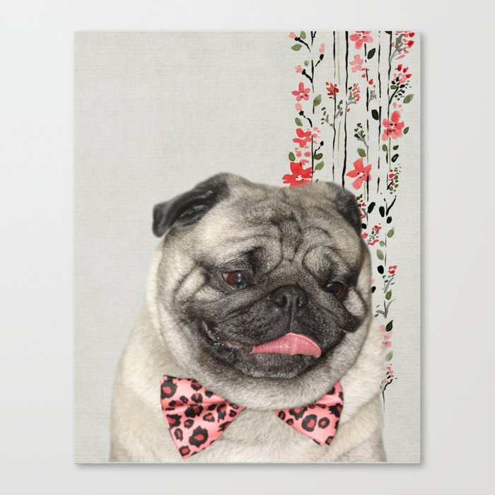 Dog Printable Picture Fashion Dog Print Dog Pink Bow Tie Girly Wall Decor Animal Wall Hanging Canvas Print By Europug Society6