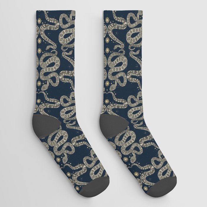 celestial snakes indigo Socks