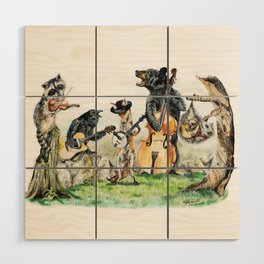 " Bluegrass Gang " wild animal music band Wood Wall Art