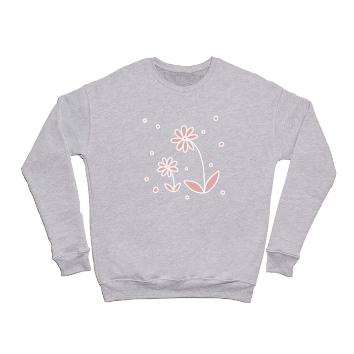 Daisies and Dots 2 - Pink and White Crewneck Sweatshirt