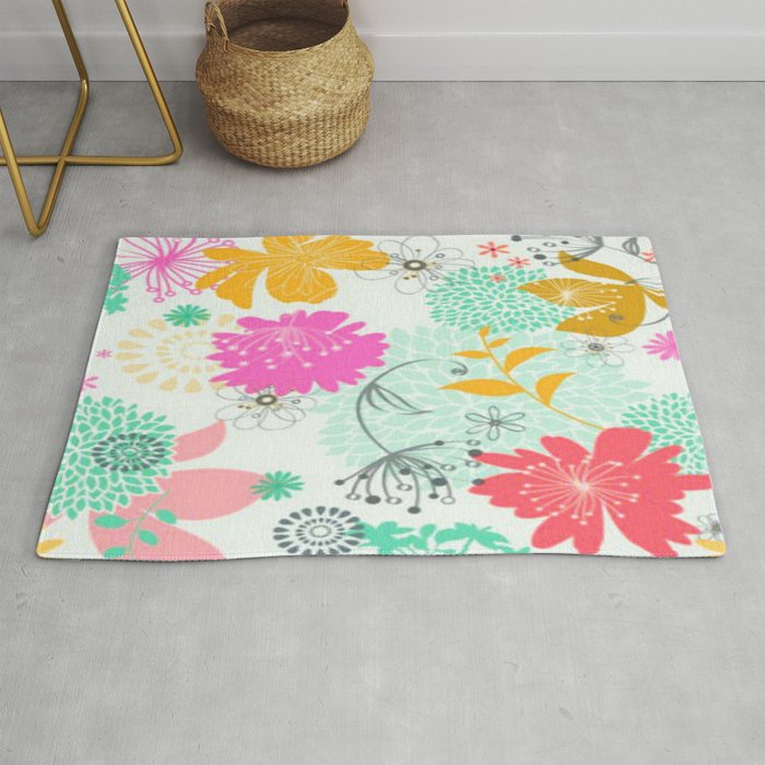 Floral vector pattern best idea Rug by Follow Me Now | Society6