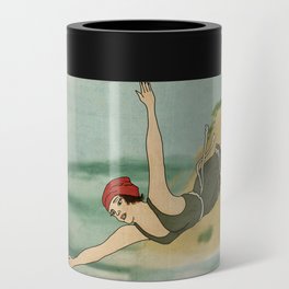 Diving In Vintage Inspired Early Swimming Girl Can Cooler