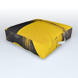 black numbers on yellow background Outdoor Floor Cushion