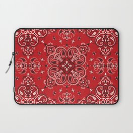 Seamless pattern red ornament paisley bandana print Laptop Sleeve