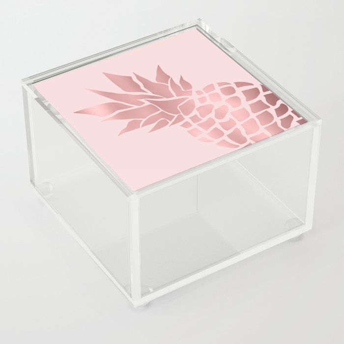 Big Pineapple in Pink Acrylic Box