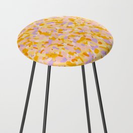 Abstract Yellow Lilac Pattern Counter Stool