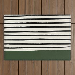 Forest Green x Stripes Outdoor Rug