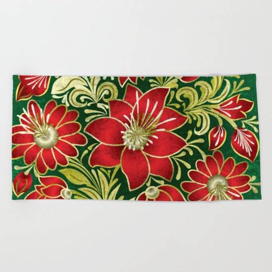 Shabby flowers #4 Beach Towel
