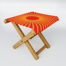 sun with red background Folding Stool