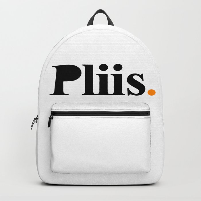 Pliis Black on White Backpack