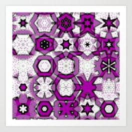 Geometrical Design Violet-White Art Print