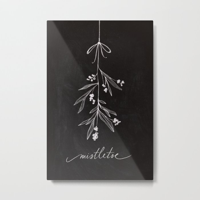 Chalkboard Art - Mistletoe Metal Print