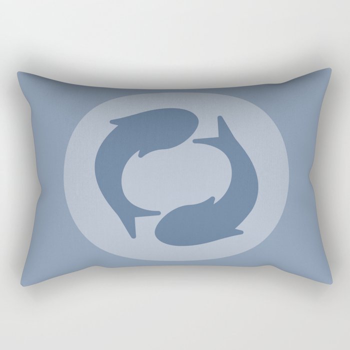 Koi Japandi blue Rectangular Pillow