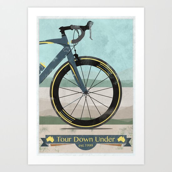 Tour Down Under Bike Race Art Print