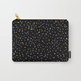 Colorful Sprinkles Jimmies on Black Background Playful Simple Pattern Carry-All Pouch
