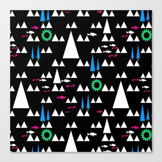 Ethnic simple pattern . Black . Canvas Print