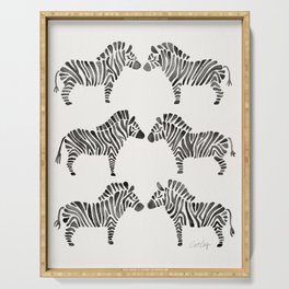 Zebras – Black & White Palette Serving Tray