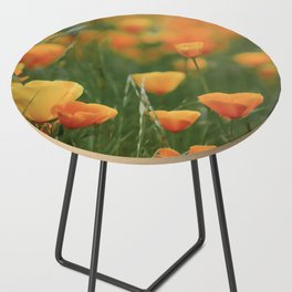 California Poppy Flowers Side Table
