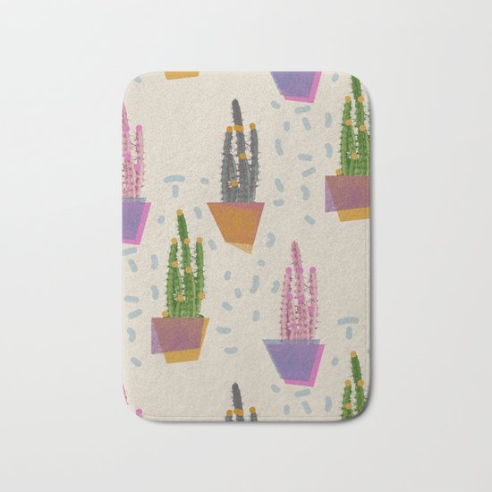 Cacti in the pot Bath Mat