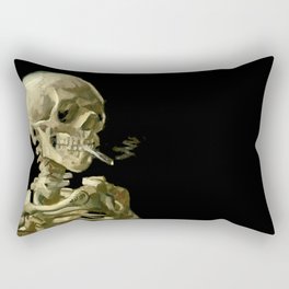 Vincent van Gogh - Skull of a Skeleton with Burning Cigarette Rectangular Pillow