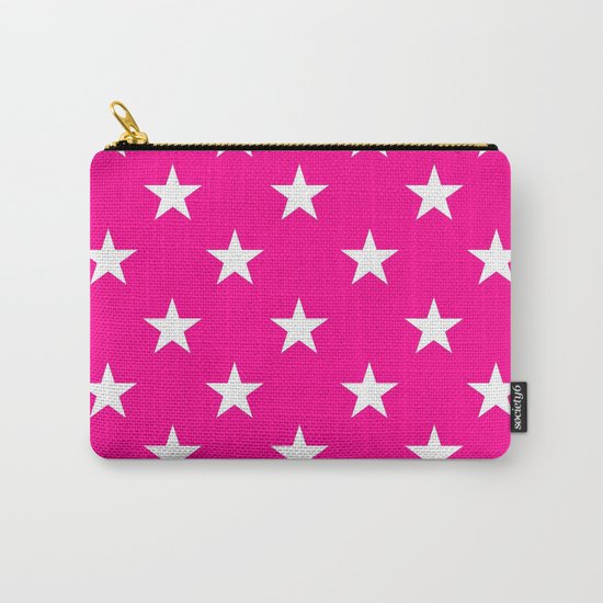 Stars (White/Magenta) Carry-All Pouch