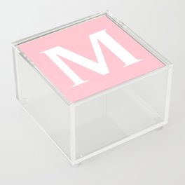 M MONOGRAM (WHITE & PINK) Acrylic Box
