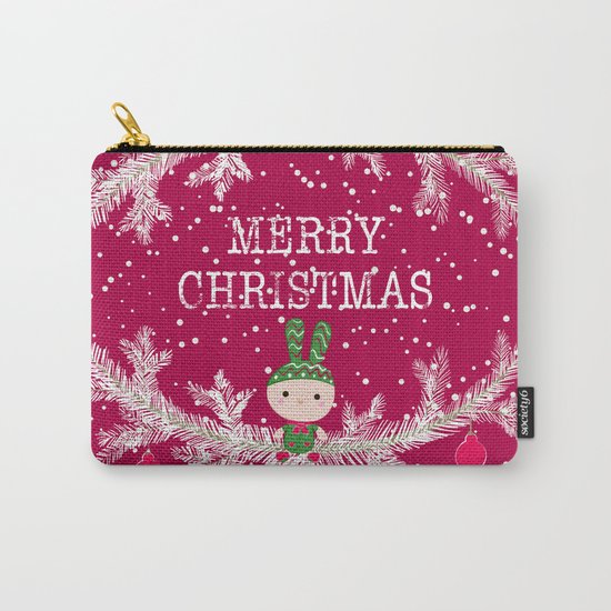Christmas. Crimson background. Carry-All Pouch