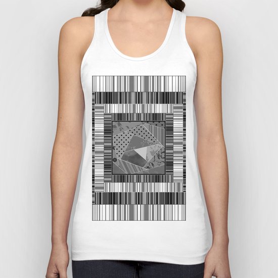 Abstract pattern . Patchwork striped . Unisex Tank Top
