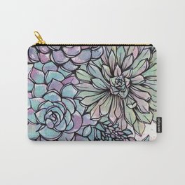 Pastel Succulents Carry-All Pouch