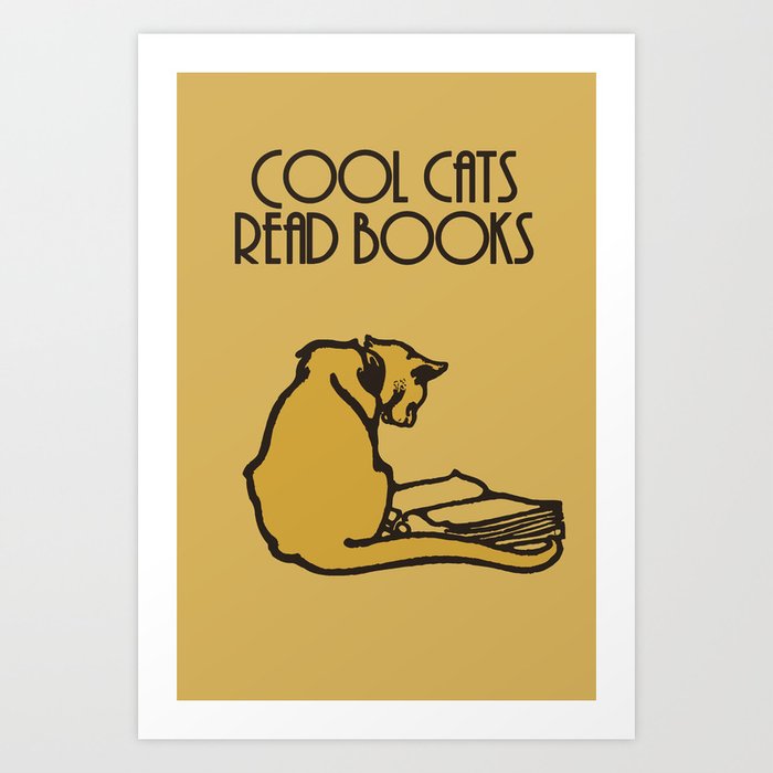 Cool cats read books Art Print
