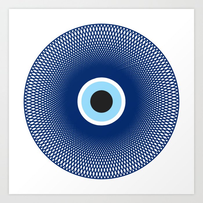 Evil Eye Geometric Line Art Art Print