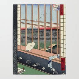 Utagawa Hiroshige Japanese Woodblock Cat Poster